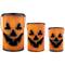 3 Piece Black & Orange Metal Pumpkin Lantern Halloween Decoration Set
